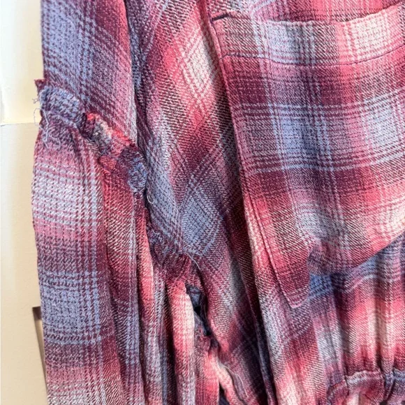 We The Free Pink and Gray Plaid Shirt - Picture 6 of 9